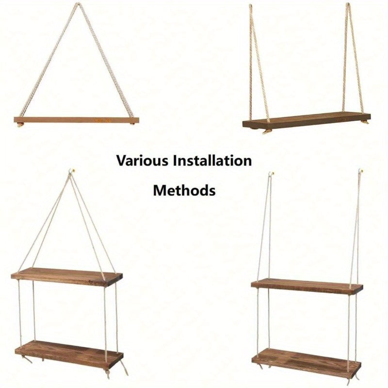 DecoShelf - Elegant flytende hylle med justerbar taubolle