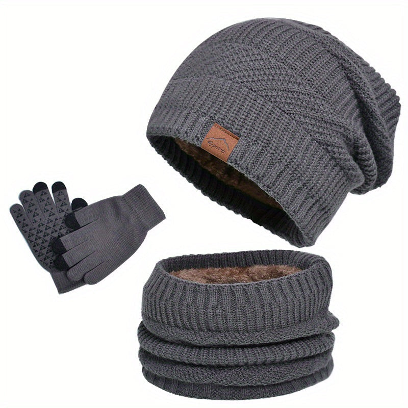Luvik - Fritids Vinter Plush 3-delt Sett for Menn