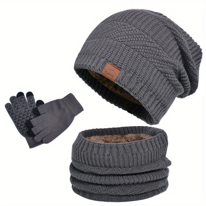 Luvik - Fritids Vinter Plush 3-delt Sett for Menn