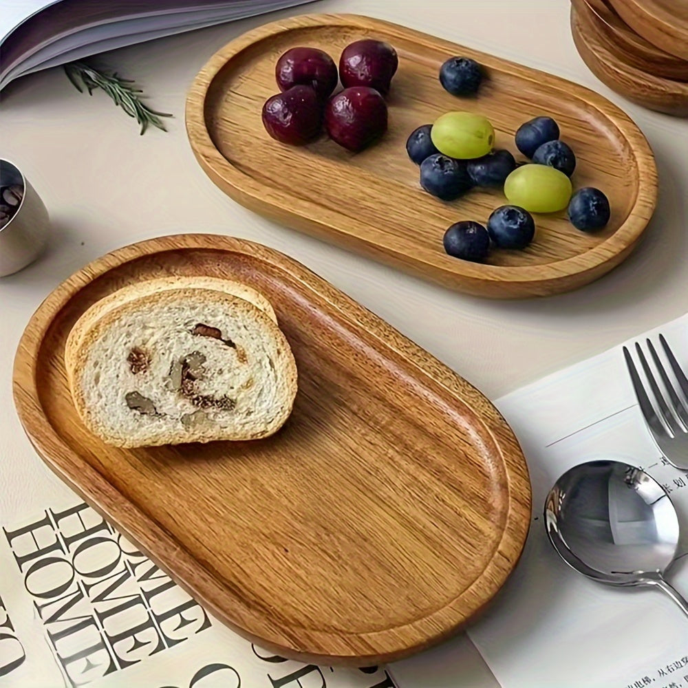 ChicTray - Elegant Oval Tray laget av Massivt Tre Luvikno