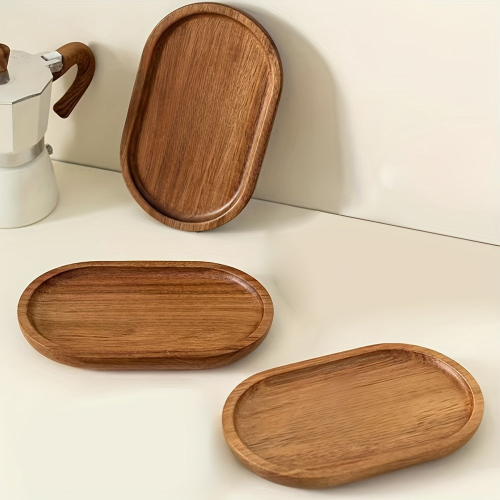 ChicTray - Elegant Oval Tray laget av Massivt Tre Luvikno