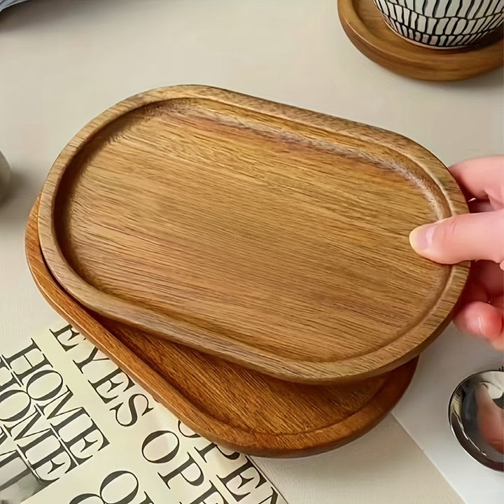 ChicTray - Elegant Oval Tray laget av Massivt Tre Luvikno