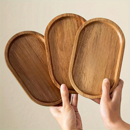 ChicTray - Elegant Oval Tray laget av Massivt Tre Luvikno
