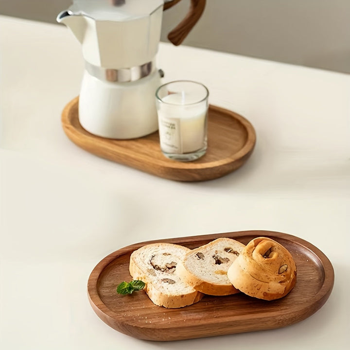 ChicTray - Elegant Oval Tray laget av Massivt Tre Luvikno