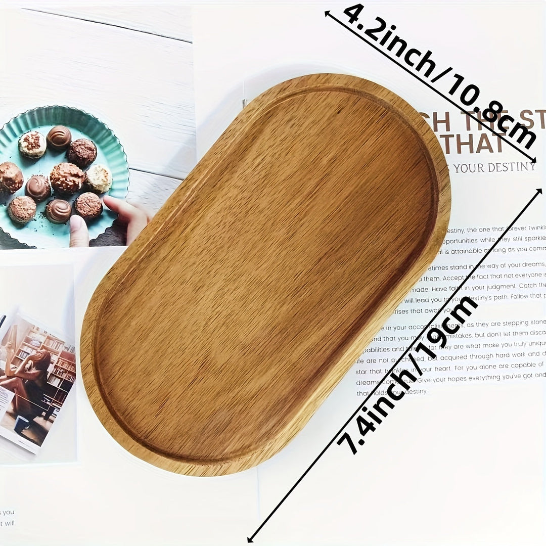 ChicTray - Elegant Oval Tray laget av Massivt Tre Luvikno