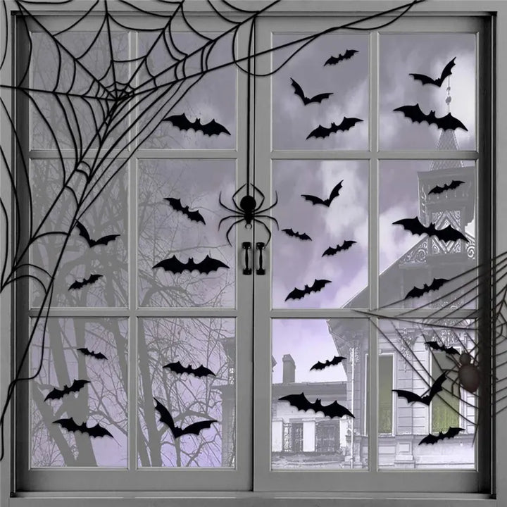 Bats Veggdekorasjonsklistremerker - Halloween Dekorasjonsklistremerker For Hjemmedekor (120 Stk) Luvikno