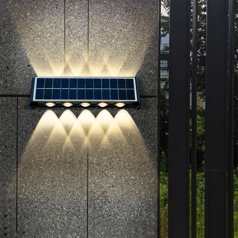 Luvikno | Lumiora Moderne Solar-LED Vegglampe for Utebruk | Rektangulært Design | IP56 Vanntett | Ulike Størrelser og Lys Intensiteter