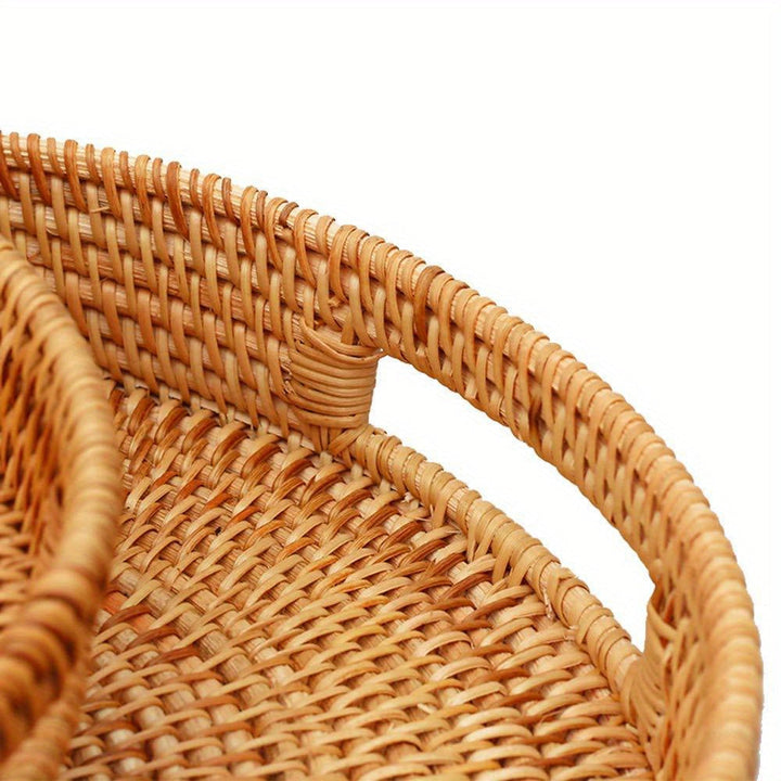 RattanServe - Elegant Håndlaget Fat av Naturlig Rattan Luvikno