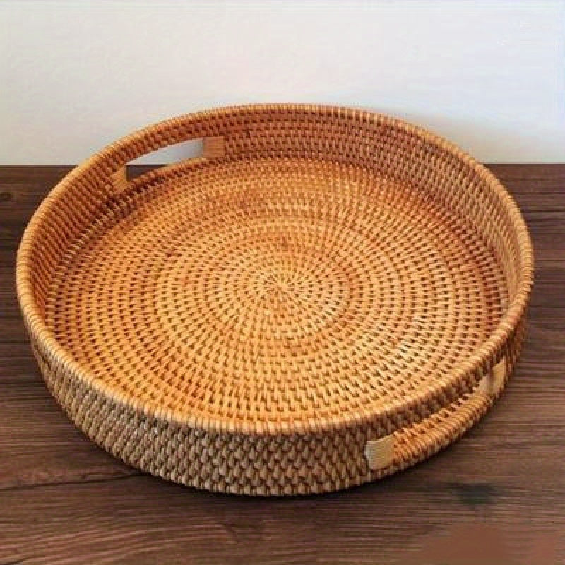 RattanServe - Elegant Håndlaget Fat av Naturlig Rattan Luvikno