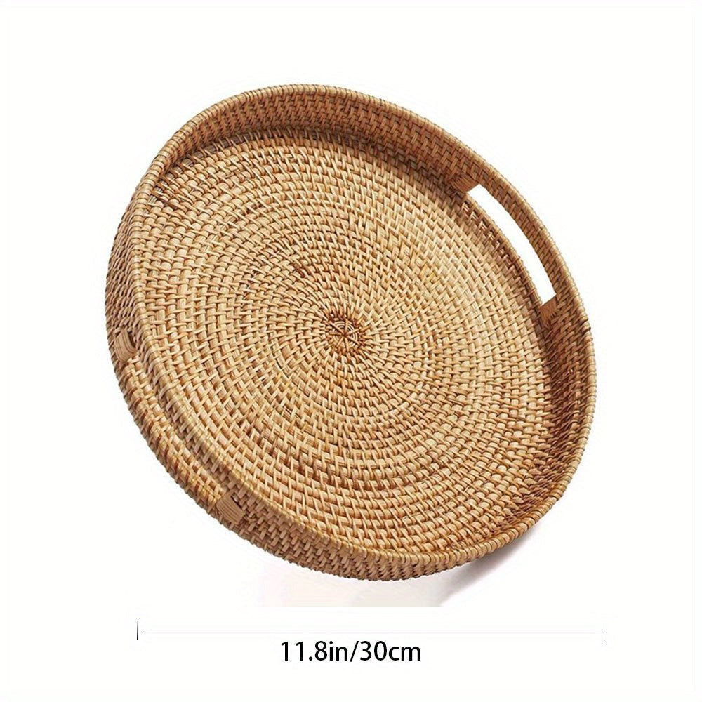 RattanServe - Elegant Håndlaget Fat av Naturlig Rattan Luvikno