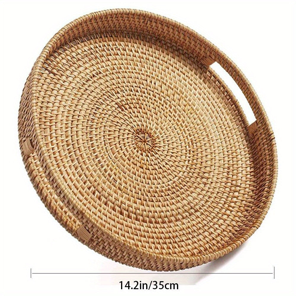 RattanServe - Elegant Håndlaget Fat av Naturlig Rattan Luvikno