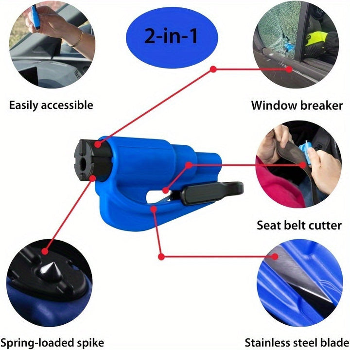 Luvikno | Kompakt nødsikkerhetshammer med ergonomisk håndtak – vindusknuser for rask flukt i bilen, tilgjengelig i flere farger