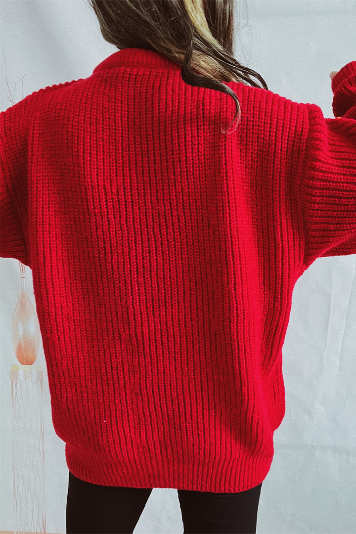 Luvik | Lette, avslappet julenisse juletre patchwork kudde rund halsutrigning strikket