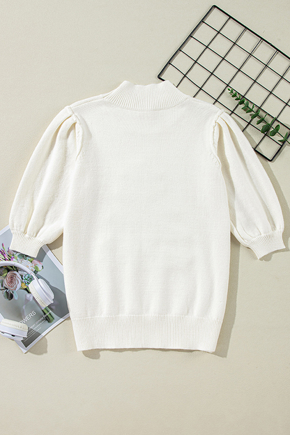 Luvik | Rento joulukuusi paljetti palapeli puolipitkä korkea kauluspaita