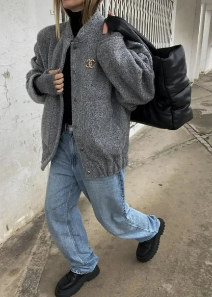 Luvik | Klassinen Bouclé Bomberitakki