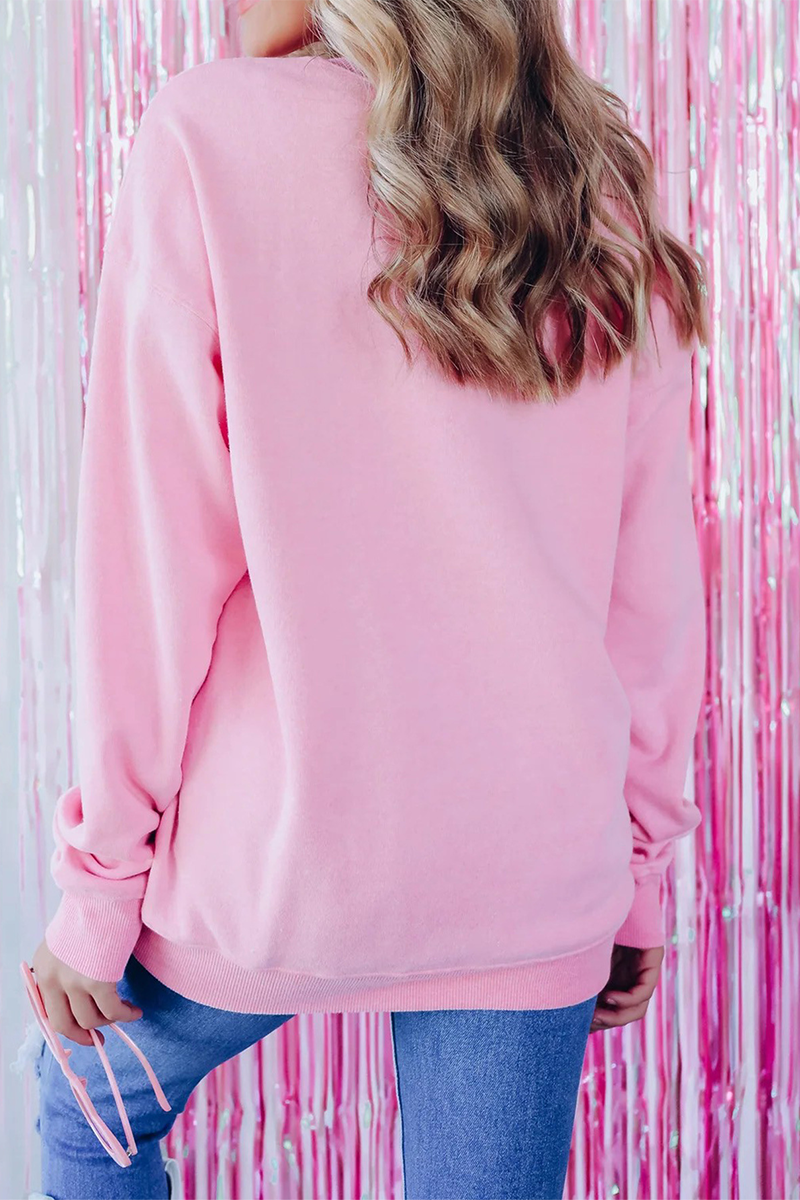 Luvik | Rentou joulukuusi brodeerattu paljetti pyöreäkaula-aukko collegepaita