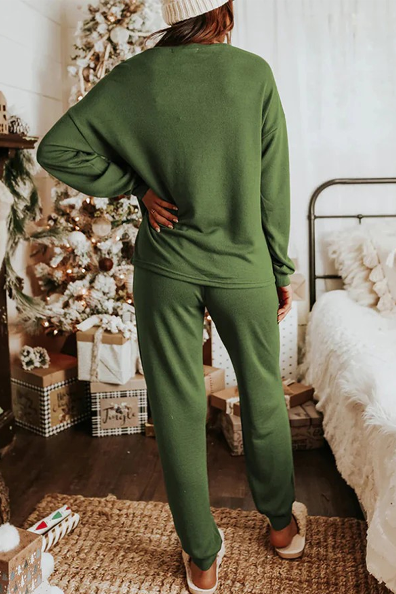 Luvik | Rento Juhlapukeutuminen Joulupukki Joulukuusi Karkki Palahetti Nauhoitus O-kaula Pitkähihaiset Kaksi osaa (3 Väriä)