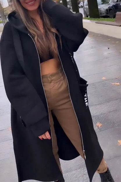 Luvik | Lune gateboks kirjain laukut patchwork vetoketju huppari - 5 väriä