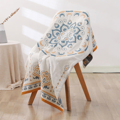 Blomstertrykk Jacquard Bomull Håndkle 70x140cm | Luvikno