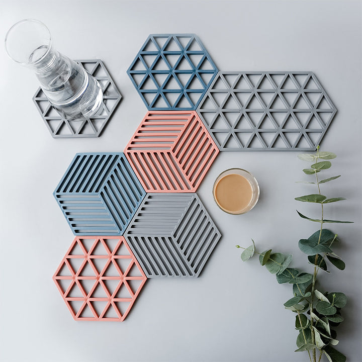 Unisex Silikon Coaster med geometrisk design Luvikno
