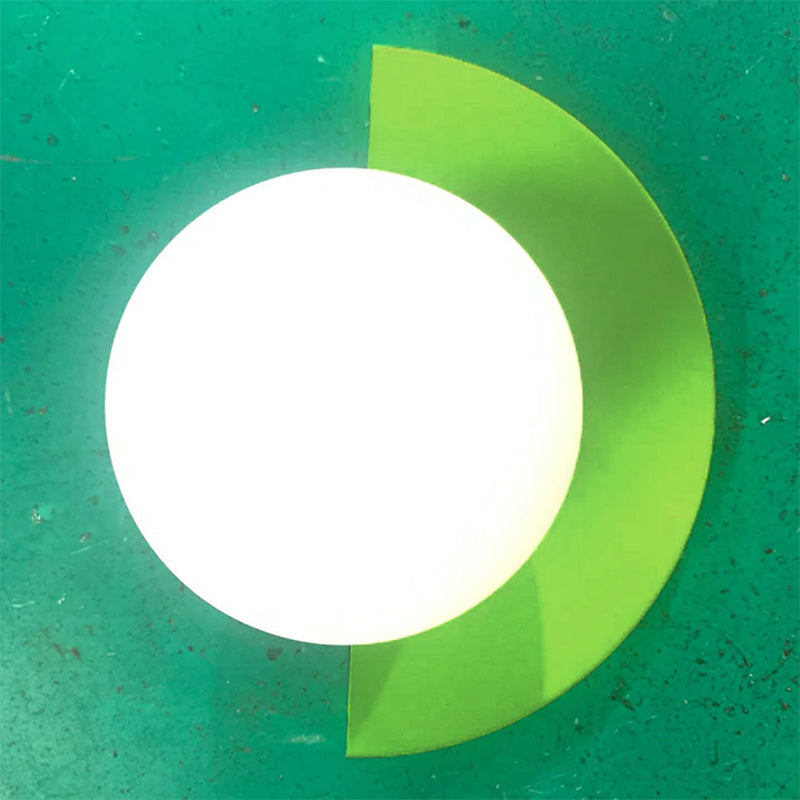 Glass Globe Wall Light with Colourful Base Luvikno