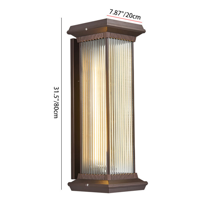 Moderne minimalistisk vanntett rektangulær aluminium glass 1/2 lys utendørs vegglampe for hage | Luvikno