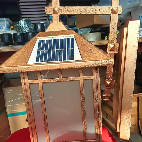 Moderne vanntette solcelle aluminiums kinesisk paviljong form 1-ledd vegglampe | Luvikno