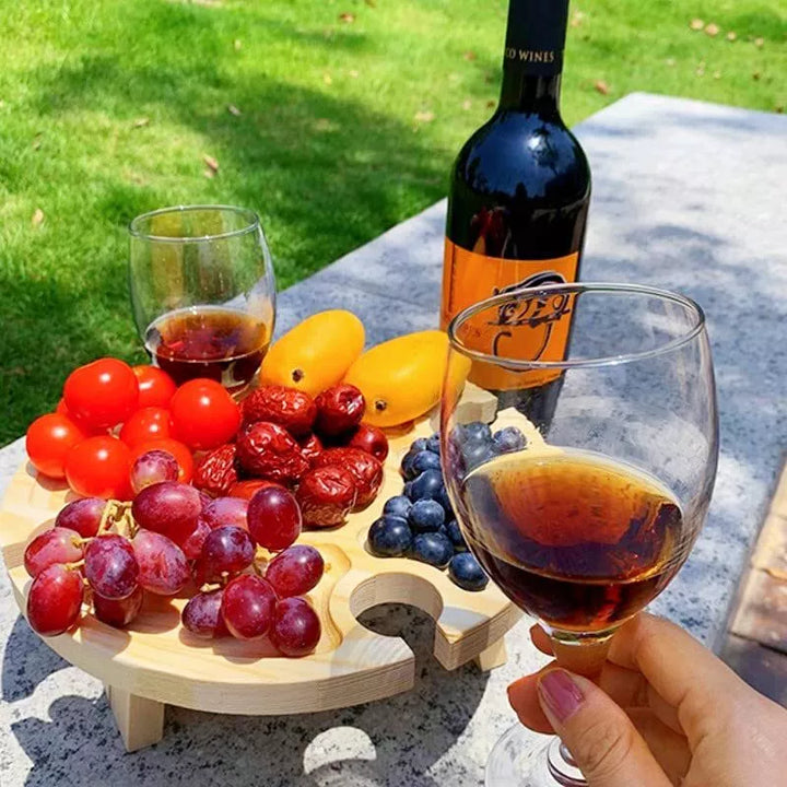 Tremini Utendørs Sammenleggbart Picnicbord - Med Glassholder | Luvikno