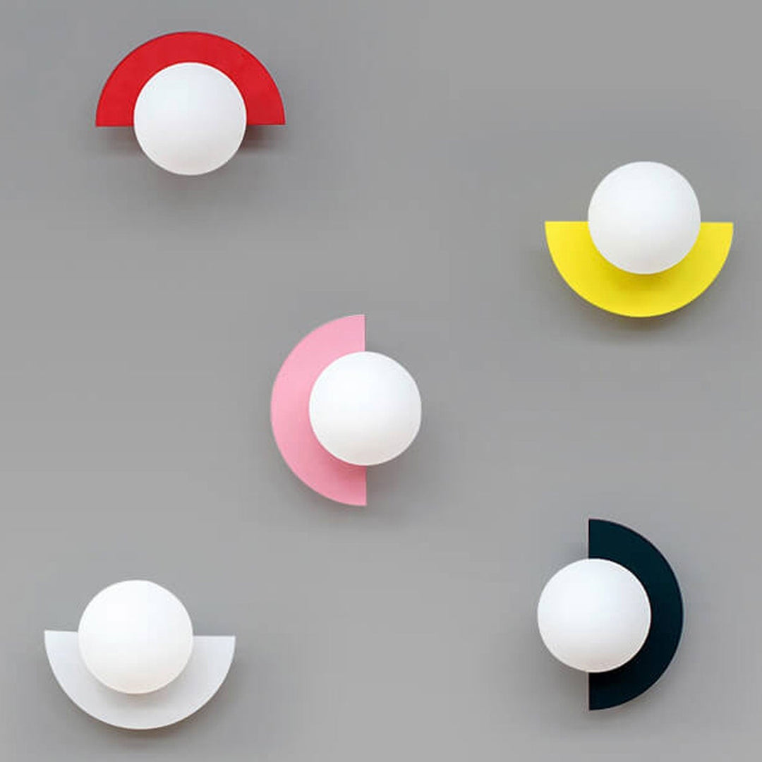 Glass Globe Wall Light with Colourful Base Luvikno