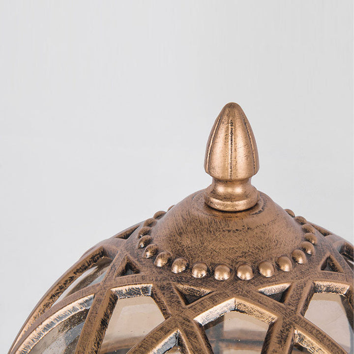 Tradisjonell kolonial globe glass aluminium 1-lys utendørs lys for hage | Luvikno