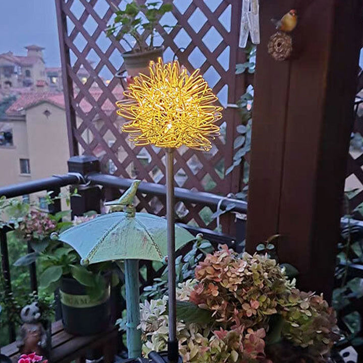 Solar Dandelion Aluminiumtråd Globe Lys LED Utendørs Vanntett Luminøs Hageinnsetting Bakkelys Landskapslys | Luvikno