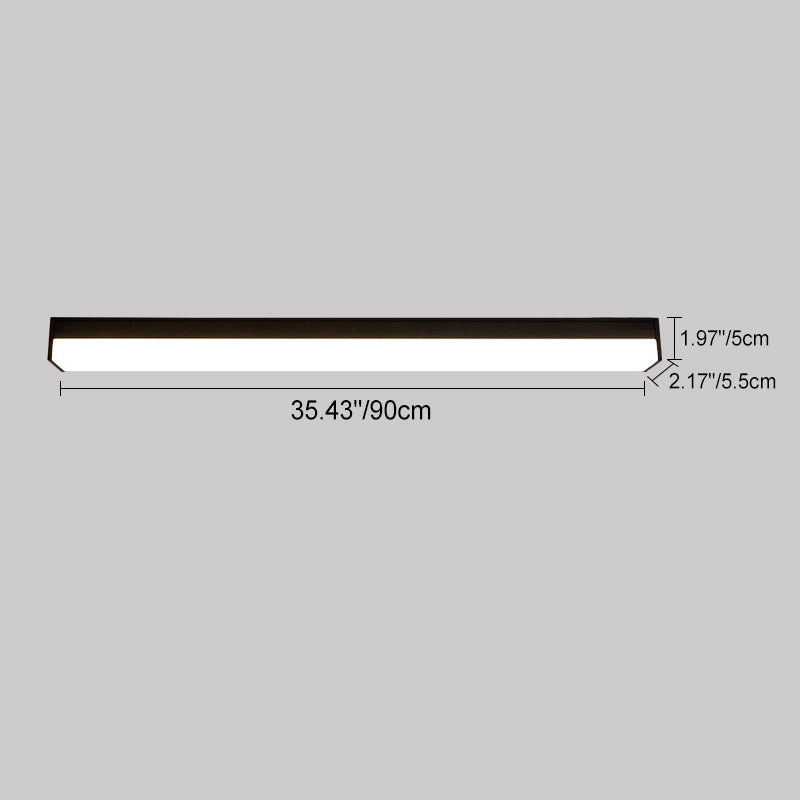 Moderne Minimalistisk Lang Rektangulær Aluminium PC LED Takmontert Lys For Utendørs Patio | Luvikno