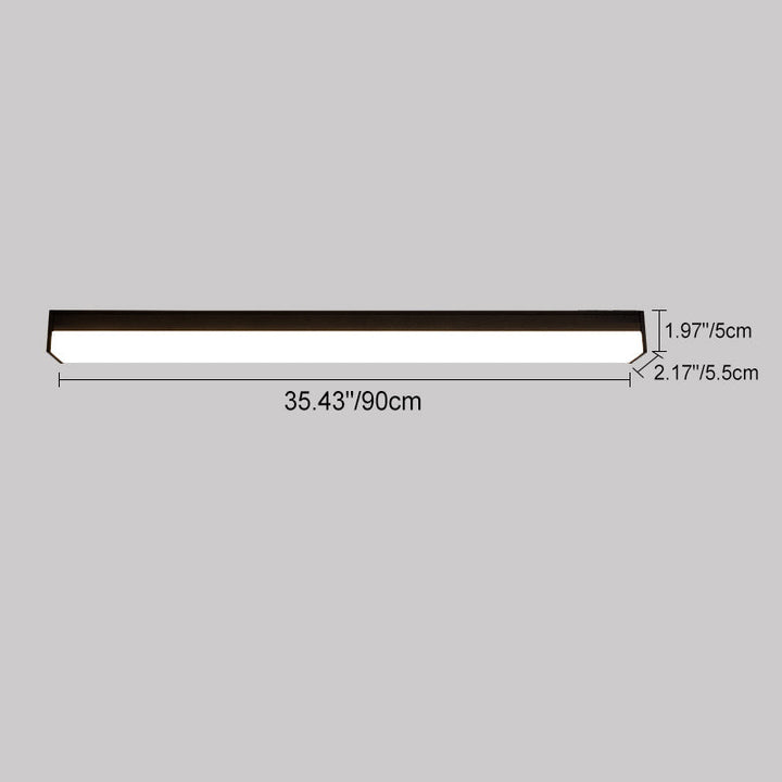 Moderne Minimalistisk Lang Rektangulær Aluminium PC LED Takmontert Lys For Utendørs Patio | Luvikno