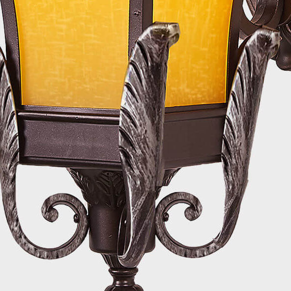 Europeisk Vintage Utendørs Firkantet Bur Aluminium Glass 1-Lys Vegglys | Luvikno