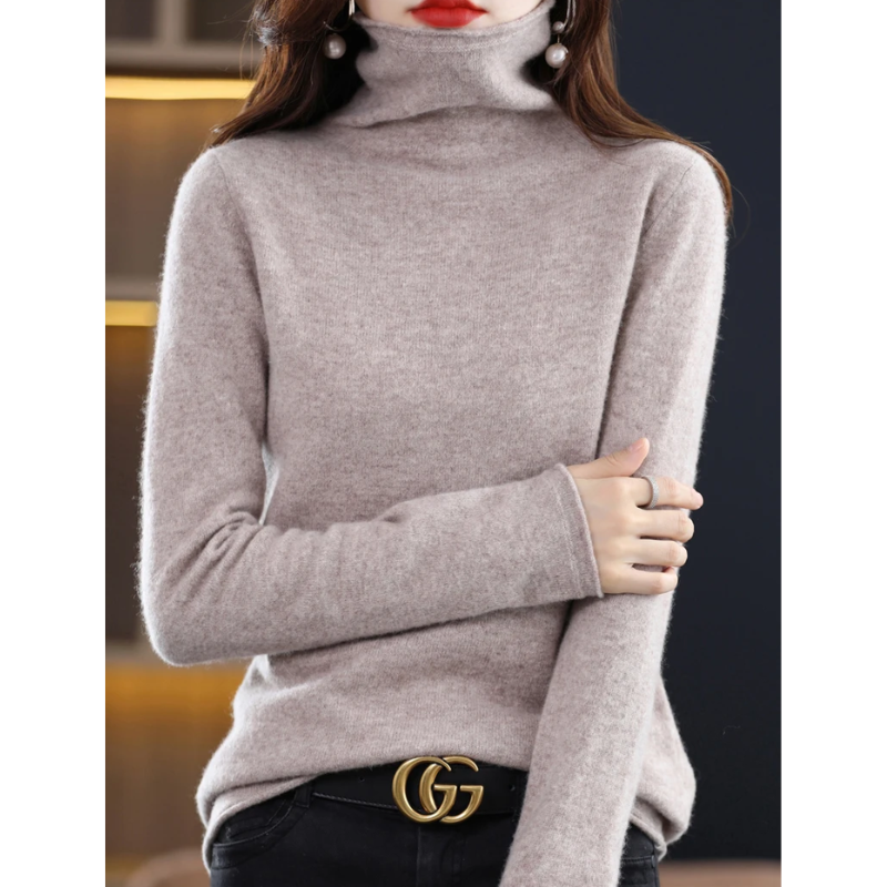 Luvik | Luksus Cashmere Genser til Kvinner Myk Pikketopp, Varm & Stilig