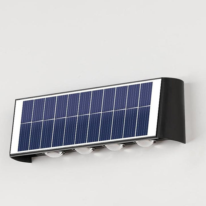 Luvikno | Lumiora Moderne Solar-LED Vegglampe for Utebruk | Rektangulært Design | IP56 Vanntett | Ulike Størrelser og Lys Intensiteter