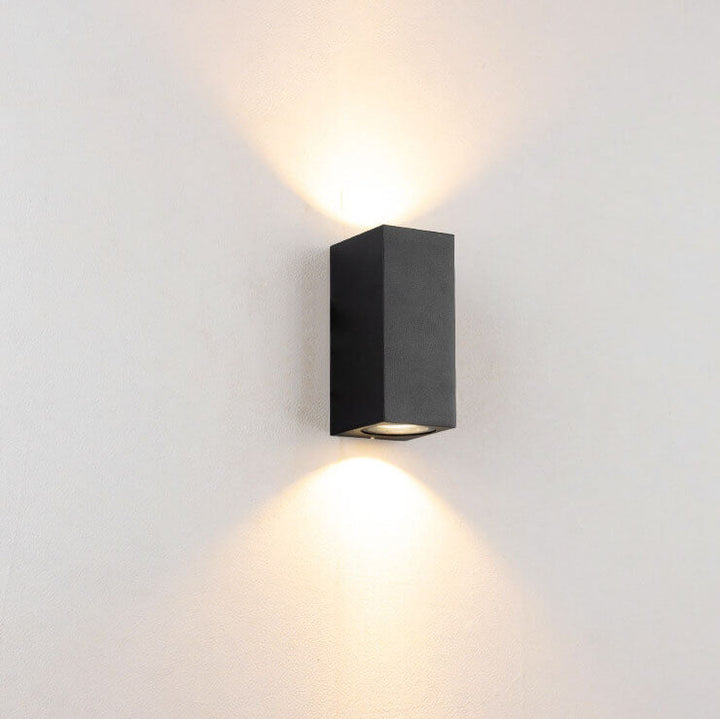 Moderne Enkle Utendørs Vannavstøtende Aluminium Glassylinder 2-Lykt Vegglampe | Luvikno