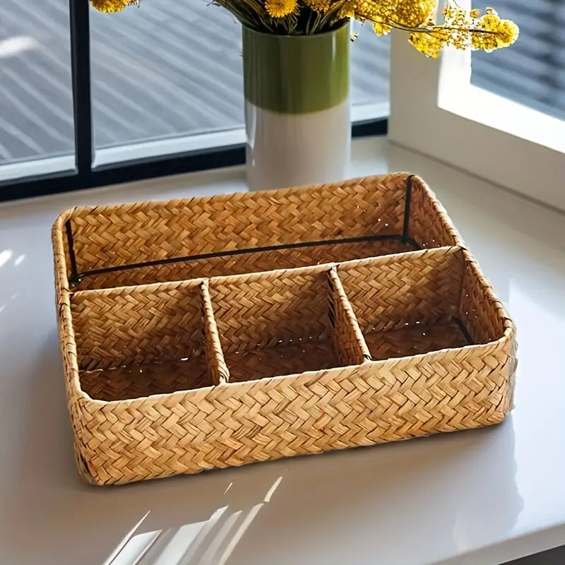 Emly Rattan Organizer Basket | Luvikno