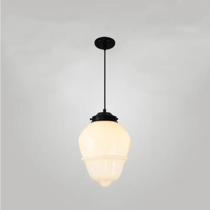 Vintage Geometrisk Hengelampe laget av Matt Glass – Retro Pendellampe for Spisestue | Luvikno