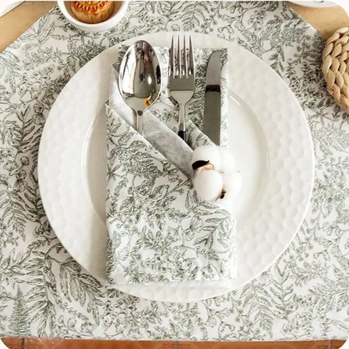 18" Bomullsblomst Trykk Bordbrikke Kjøkkenbord Middags Serviett | Luvikno