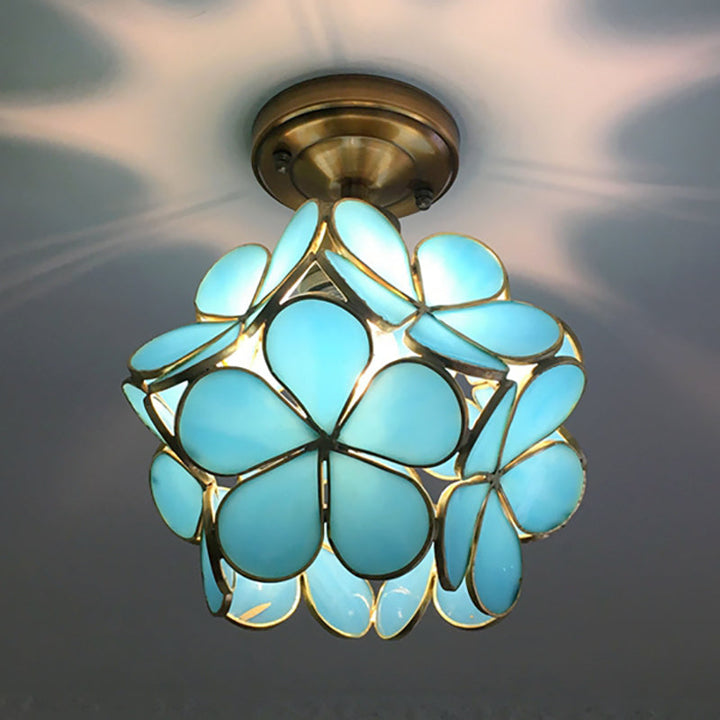 Luvikno | FloralGlow Retro Taklampe - Retro Tiffany Taklampe for et Fortryllende Interiør