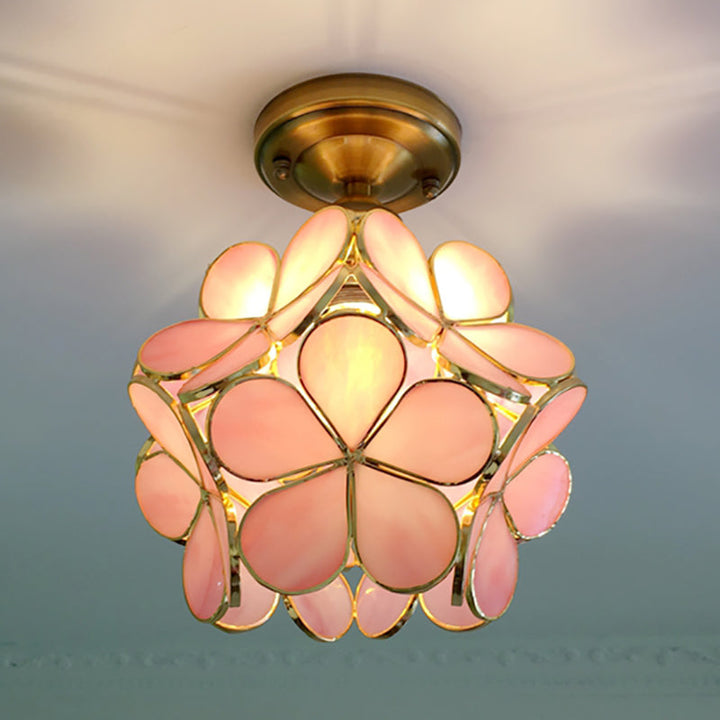 Luvikno | FloralGlow Retro Taklampe - Retro Tiffany Taklampe for et Fortryllende Interiør
