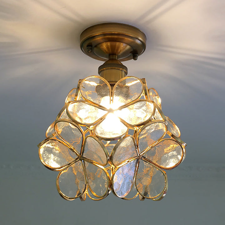 Luvikno | PetalLume – Retro Glass Taklampe med Blomster