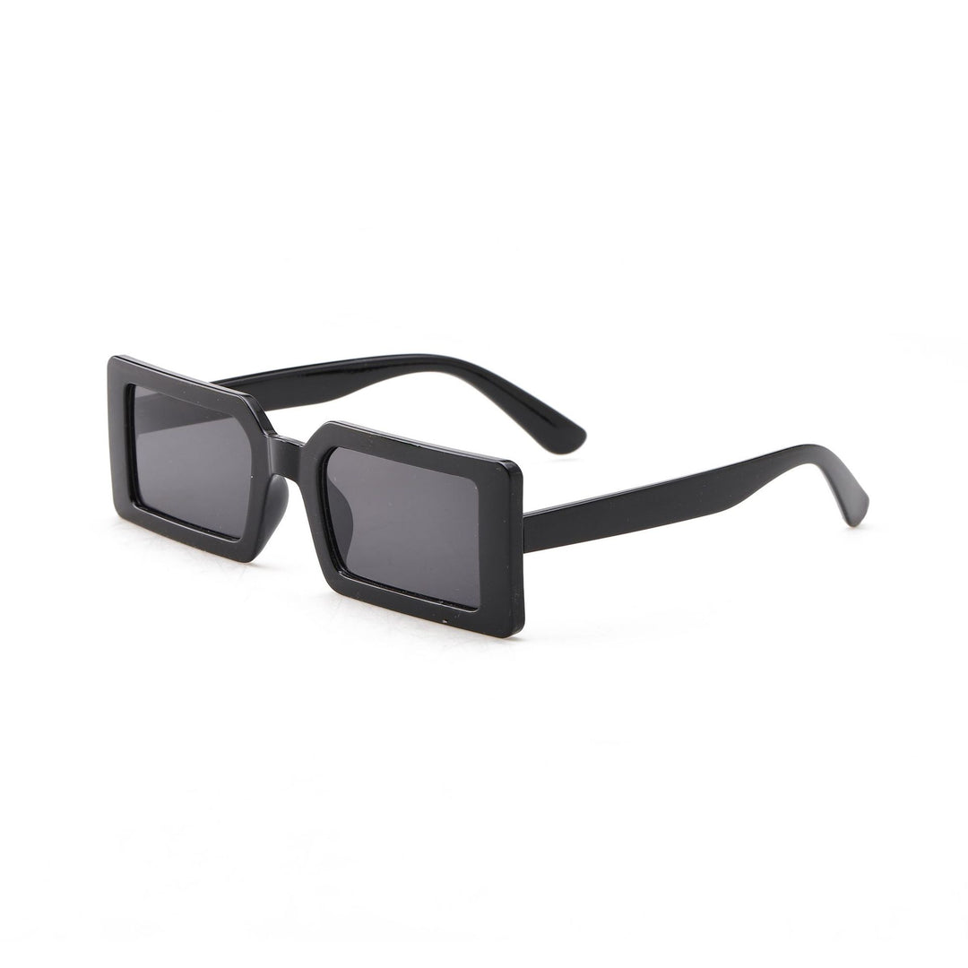 Dame kvadratisk solbrille med moderne gjennomsiktig ramme Luvikno