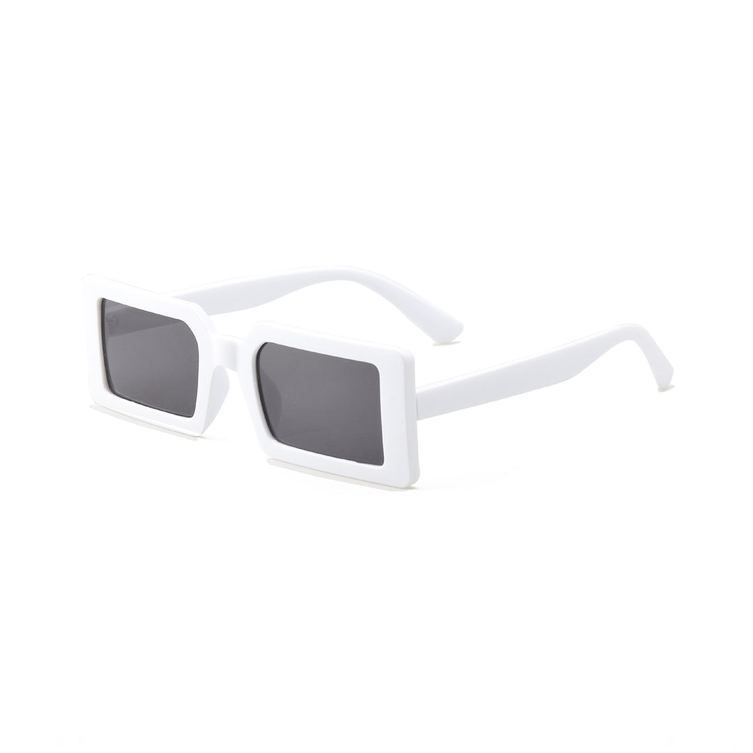 Dame kvadratisk solbrille med moderne gjennomsiktig ramme Luvikno