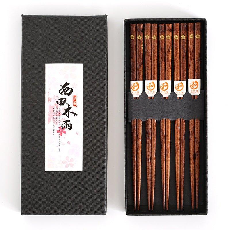 Japanske Gyldne Sakura Tre Spisepinner Sett | Luvikno