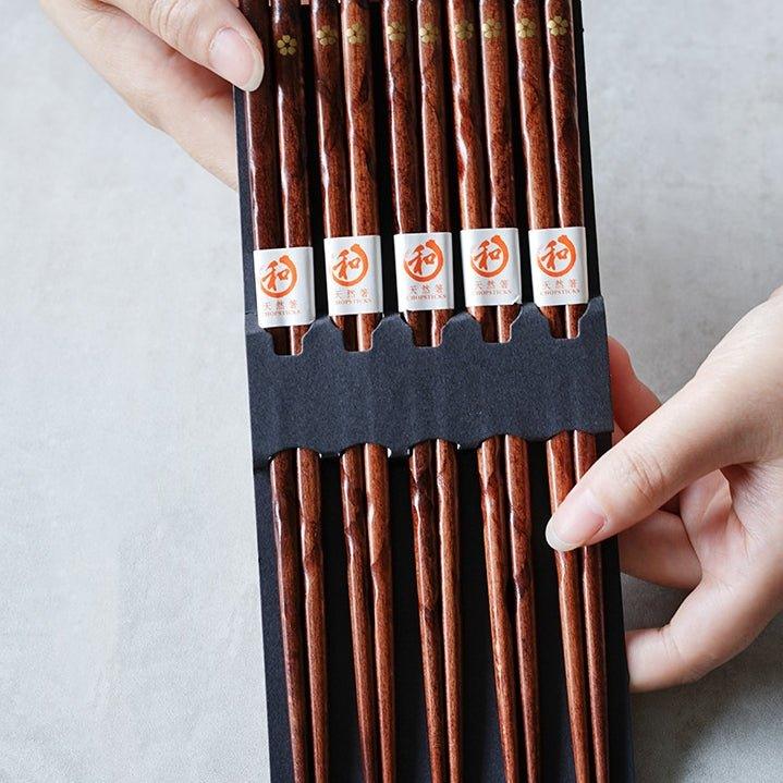 Japanske Gyldne Sakura Tre Spisepinner Sett | Luvikno