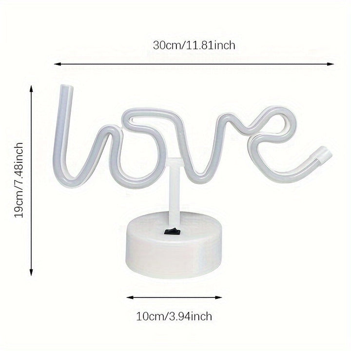 NeonLove Lampe – Belyst Neon Bordlampe for Fester Luvikno