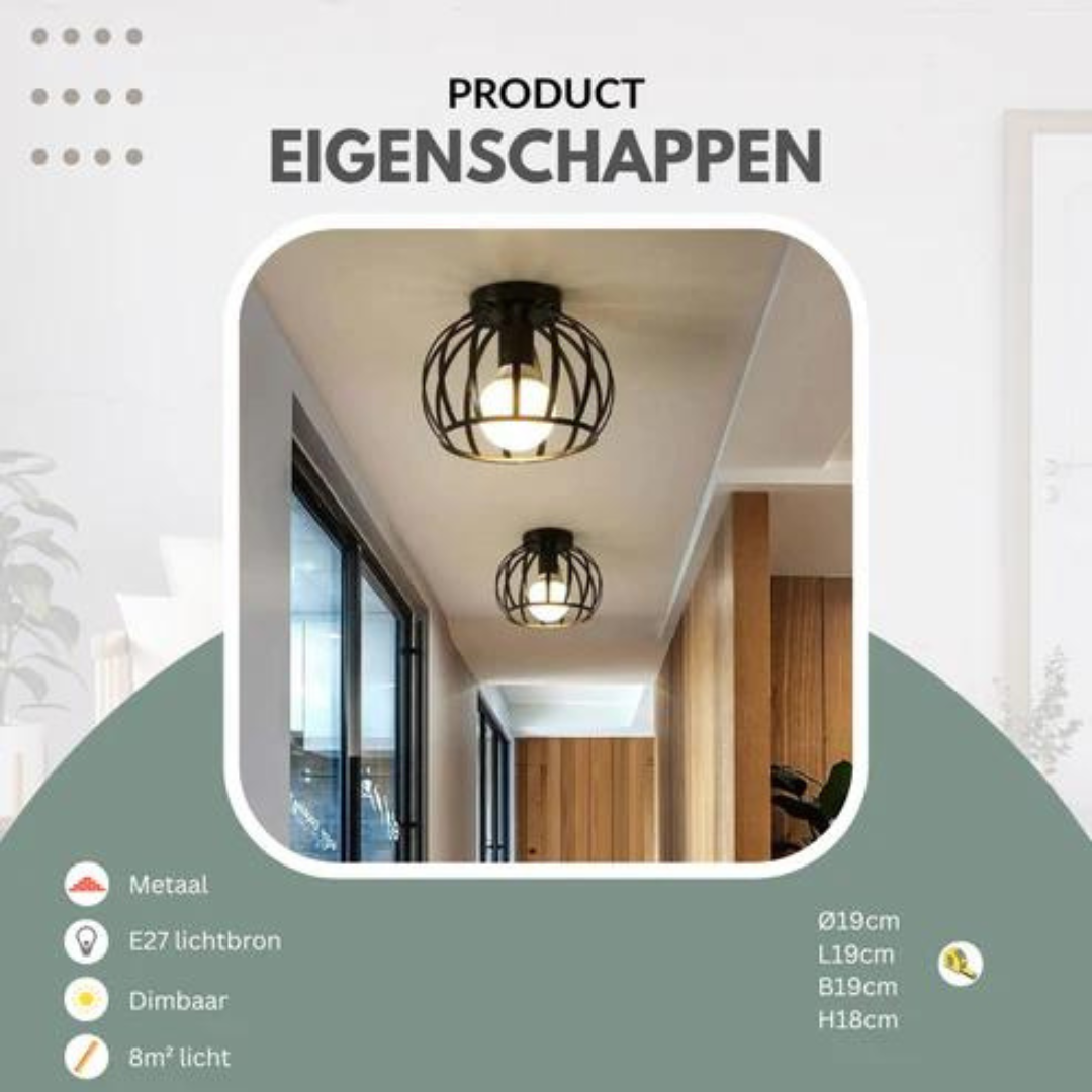 Trendy Industriell Taklampe med Åpen Design - ForgeLight | Luvikno