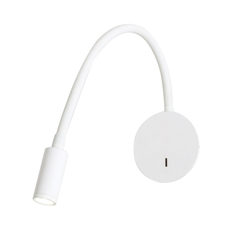 Justerbar sylinder lesing vegglampe moderne silikon og metall LED svart/hvit sconce lampe | Luvikno